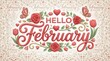 © StocksJust4You - Words ‘Hello February’ decorated with flowers, hearts, butterflies and delicate leaves, creating a romantic floral composition