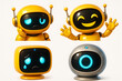© ณภัทร วงค์มาวิวัฒน์ - Robots with Different Moods: A series of cute robots express different emotions, showcasing both joy and sadness through expressive digital interface.
