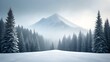 © NoorArt Studio - Snowy mountain landscape with evergreen trees