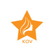 © MdAbdur - KOV Star Beauty Logo. KOV Woman Silhouette  Feminine Salon. KOV Cosmetic Branding Icon.