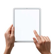 © MstRahima - Tablet held with fingers isolated on transparent background