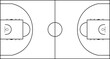 © brovkoserhii - High-quality vector illustration of a basketball court in top view, featuring clear and precise line markings. Ideal for sports infographics, training materials, game strategy diagrams, design