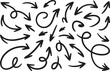 © DesignRacing - Hand drawn doodle arrows set black isolated