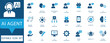 © Pixel Flat Design - AI Agent Icon Set. Vectors for Artificial Intelligence, machine learning, neural networks, automation, chatbots, and futuristic technology.