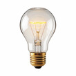 © Sathaporn - Glowing incandescent light bulb with visible filament, classic Edison lamp isolated on transparent background.