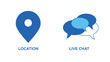 © ayesha - Vector illustration of Location based live chat service with speech bubbles graphics