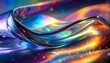 © angga - Iridescent, flowing, metallic ribbons with bokeh lights create an abstract, dreamlike scene