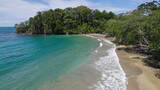 Aerial View of Turquoise Waters and Sandy Beach at Punta Uva, Costa Rica