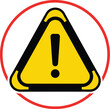 © SHAHELA - Warning sign with exclamation mark in a red circle on indicating caution or alertness