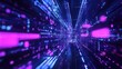 © sevector - Abstract visualizing big data moving rapidly through a futuristic cyber grid, representing internet communication, networking, and information processing in a computing environment