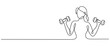 © Radheyo - Smooth line drawing of woman exercising with dumbbells in hands