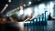 © Kateryna - Sleek bar chart with ascending arrow in corporate setting heavily defocused background symbolizing business performance improvement strategic leadership visualization sustained