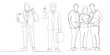 © skilleddesigner90 - Top view cad drawing set for architectural projects, executive men standing. Construction people in lines project drawing architects and workers editable vector