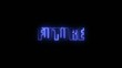 © My studio - Blue neon future text glowing with a bright outline on a dark Generate title without using the word 'Title:' before it. background