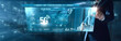 © AD - Businessman analyzing 5G Network data on virtual interface signal optimization, high-speed connectivity, smart devices, IoT performance, bandwidth growth, digital transformation.