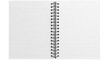 © ALTAB - Open spiral notebook with blank lined pages on a white background