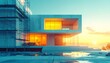 © 勇樹 石黒 - Conceptual Digital Illustration of Construction Site Blending into Glowing Modern Dream House