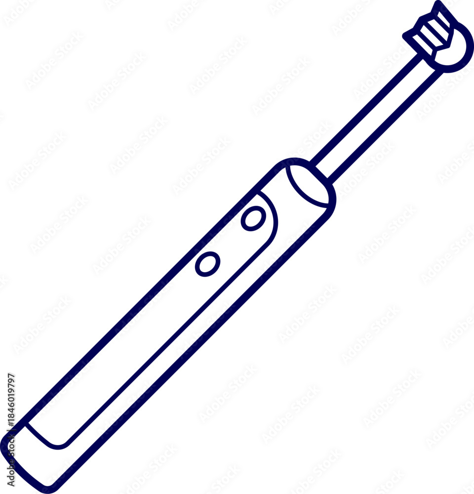 Line art vector of a Electric Toothbrush. Outline of electric ...