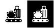 © ali - Luggage Icon Set In White And Black Background