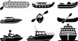 © candysartistry - A collection of watercraft icons representing various types of boats and marine vessels
