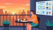 © Natalia - Man Eating Healthy Meal on Balcony 1.