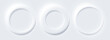 © Jer - Neumorphism UI Circle Button Set – Soft White Ring with Shadow, Abstract 3D Skeuomorphic Minimal Design, Modern Circular Indicator and Ripple Element