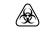 © AL-AMIN - a stark black biohazard symbol within a triangular frame presented as a striking silhouette