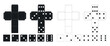 © VectorBum - White and black template for making dice out of paper or cardboard. Board game. Cut and fold DIY. Gamble bet. Origami assemblage. Craps with dots. Vector cube assembling printable scheme