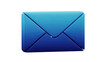 © su - Blue Gradient 3D Message Envelope Icon, Email Communication, isolated on white background