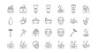 © Muddasar - Collection of skincare and beauty routine icons isolated on set of linear symbols for beauty, spa, and wellness concepts