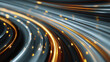 © Thiago - Abstract image with bright golden light streaking across a blurred background, suggesting rapid motion and technological advancement. This image is perfect for illustrating concepts like data flow.