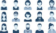 © arraygraphic1 - Avatar icons with male and female heads, man and woman portrait. Faceless flat silhouette characters, people no faces, social media anonymous user profile icon. Vector minimal set.eps