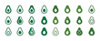 © Влада Яковенко - Variety of avocado icons in different green shades and designs