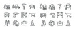 © Влада Яковенко - Construction equipment icons set with excavators, drills, and ce