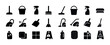 © Влада Яковенко - Silhouette icons of cleaning tools and equipment for household c