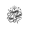 © Md Shariful islam - HAPPY NEW YEAR 2026 black vector brush calligraphy banner. Vector illustration. Handwritten textured brush ink lettering of Happy New Year on white background. New Year. Lettering text for Happy