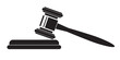 © tiena - Black shape of a Judge's gavel with stand.  Illustration on a transparent background