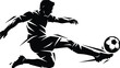 © StockStudio - Dynamic vector illustration of a soccer player kicking a football
