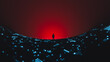 © ADDICTIVE STOCK - Silhouette of man standing in front of technological black hole scene