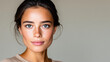 © piai - Fresh Post-Skincare Routine Portrait of European Woman with Luminous Complexion