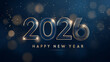 © pixelliebe - happy new year 2026 dark blue and gold digital graphic background