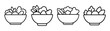 © IsratJahan - Simple line art icon set featuring four bowls of healthy salad