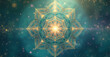 © Nélia Cruz - Glowing turquoise mandala with golden light symbolizing healing energy and inner clarity - AI generated