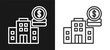 © SU - Business Outline Style Icon. On Black And White Background Version