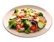 © rskasl - Plate of delicious rice salad with vegetables isolated on transparent png