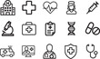 © Md Ataullah  - Healthcare icon set with medical symbols for clinics and apps. Clean vector EPS isolated.
