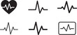 © Md.Ataullah - Heart rate pulse graph and heartbeat icon set. Vector EPS for health and medical design.