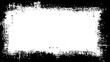 © Creative - A white paint splatter on a black frame background, a white square with a black border, rectangular frame black frame copy space banner