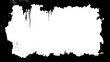 © Creative - A white paint splatter on a black frame background, a white square with a black border, rectangular frame black frame copy space banner