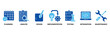 © Lembong135 - Software development banner web icon set In Blue Style vector illustration foricon of planning, analyze, design, implementation, testing, integration, and maintenance